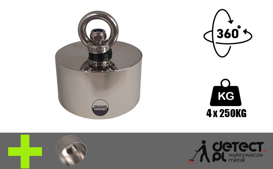 Magnes do poszukiwań neodymowy Punisher 360 - 1000 kg